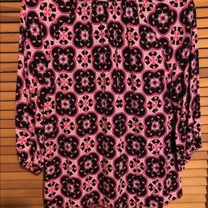 Crown and Ivy Blouse Peasant Top 3/4 Sleeve